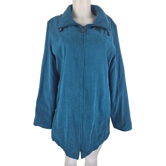 London Fog Jackets & Blazers - London Fog Teal Hooded Full Zip Front Pockets Women's Winter Jacket L